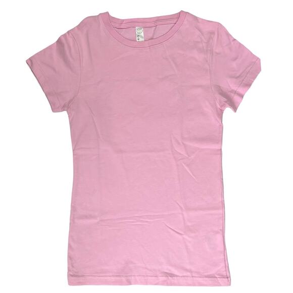 LAT Girls Fine Jersey T-Shirt Top Short Sleeve Crew Large Pink Green Bundle of 2 - Picture 2 of 13